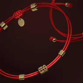 氣 Qi Abacus Red String Bracelet