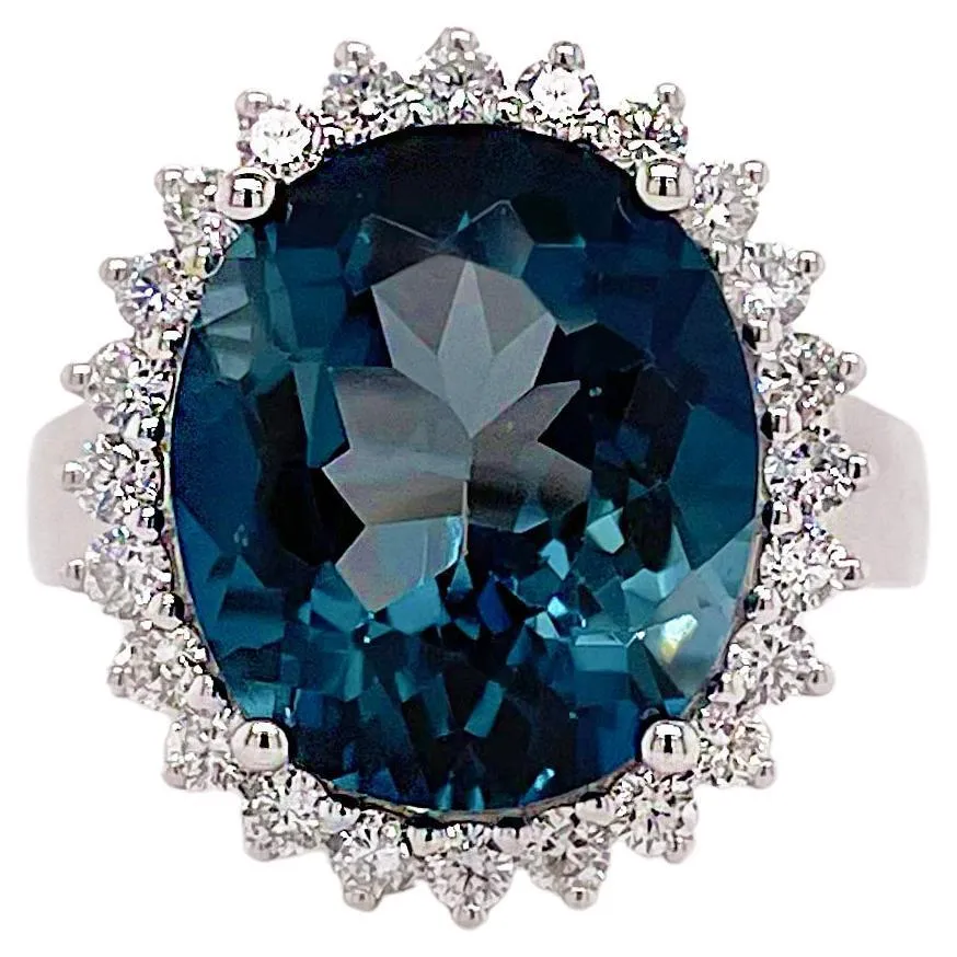 10.36 Carat London Blue Diamond Halo Ring