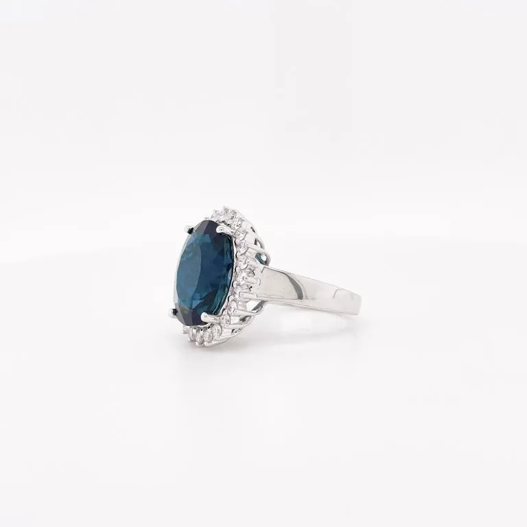 10.36 Carat London Blue Diamond Halo Ring