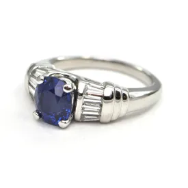 2.1 CT Sapphire and Diamond Platinum ring Modern