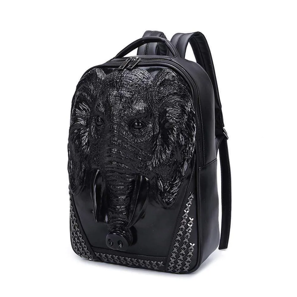 3D Elephant Backpack Studded Knapsacks  Laptop Backpack