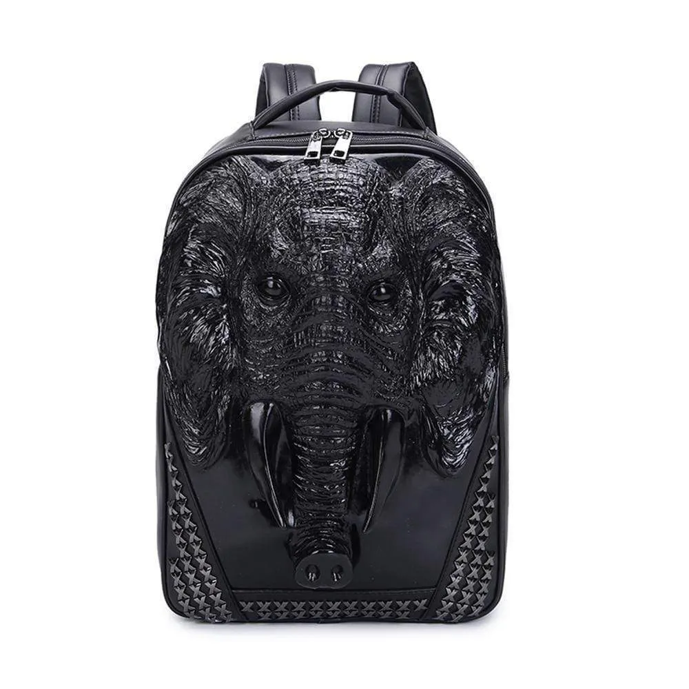 3D Elephant Backpack Studded Knapsacks  Laptop Backpack