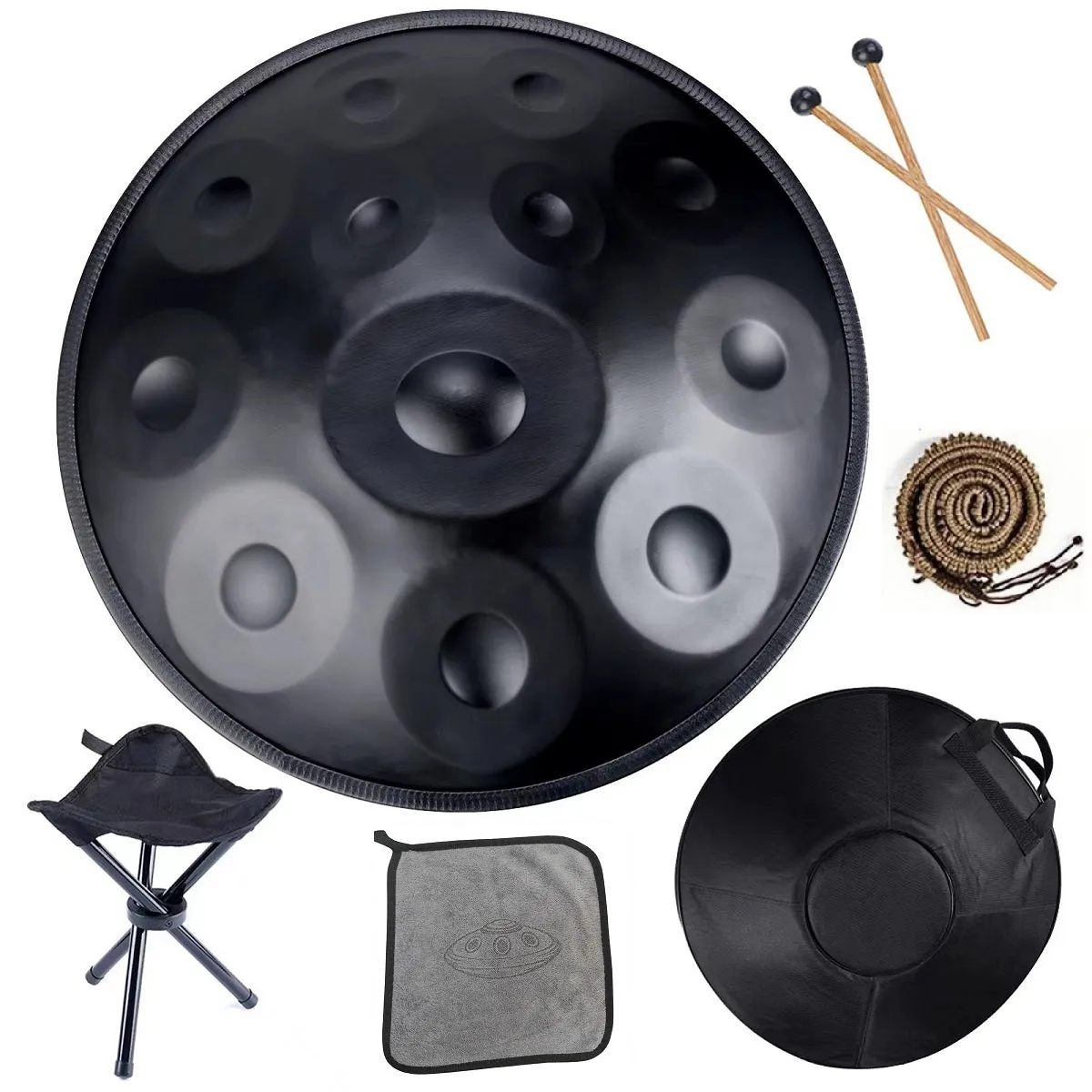 440HZ Steel Tongue Drum Percussion Instrument Handpan Drum in D Minor 12 Notes