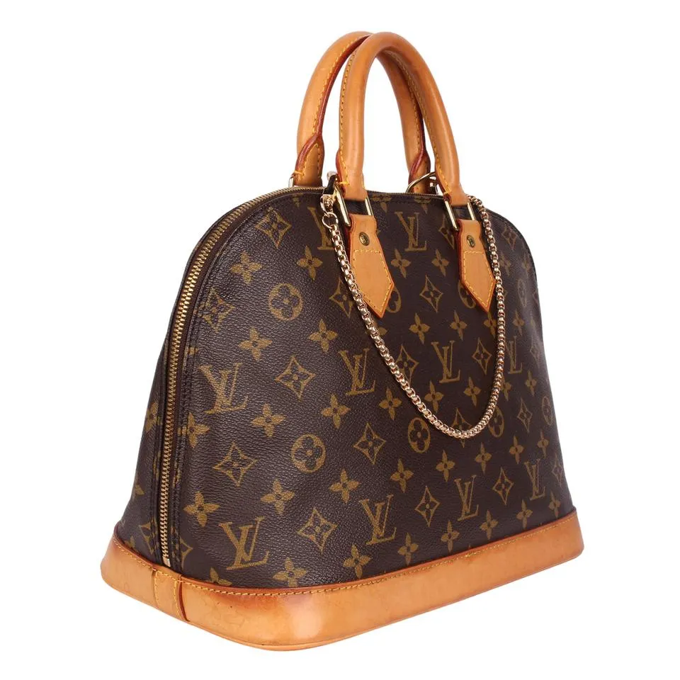 Alma Monogram Canvas Leather Satchel ( )