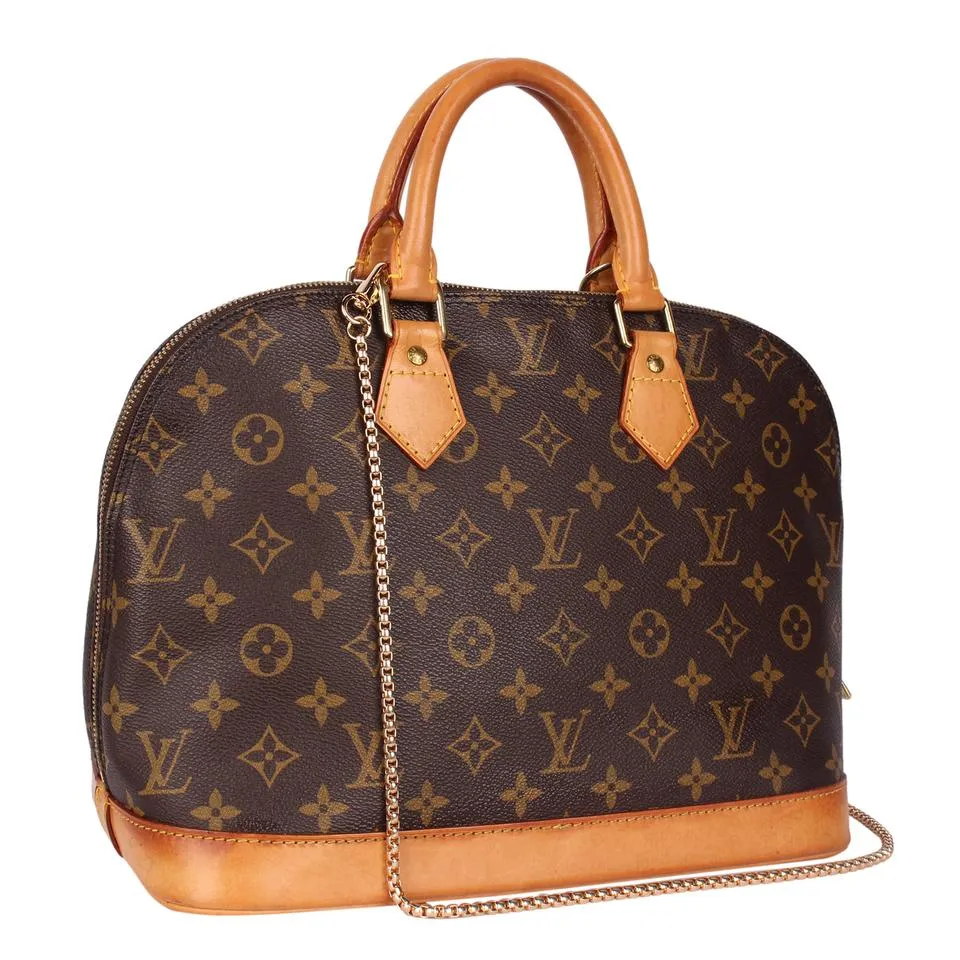 Alma Monogram Canvas Leather Satchel ( )