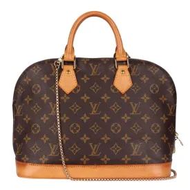 Alma Monogram Canvas Leather Satchel ( )