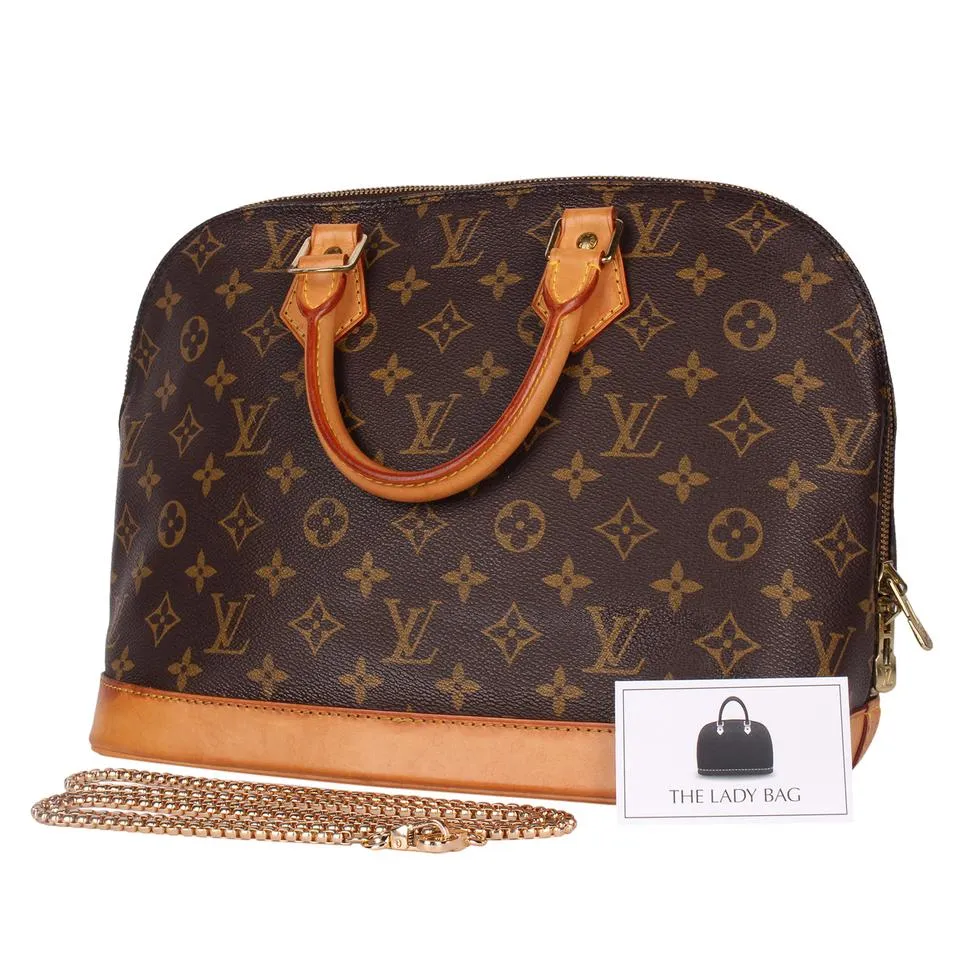 Alma Monogram Canvas Leather Satchel ( )