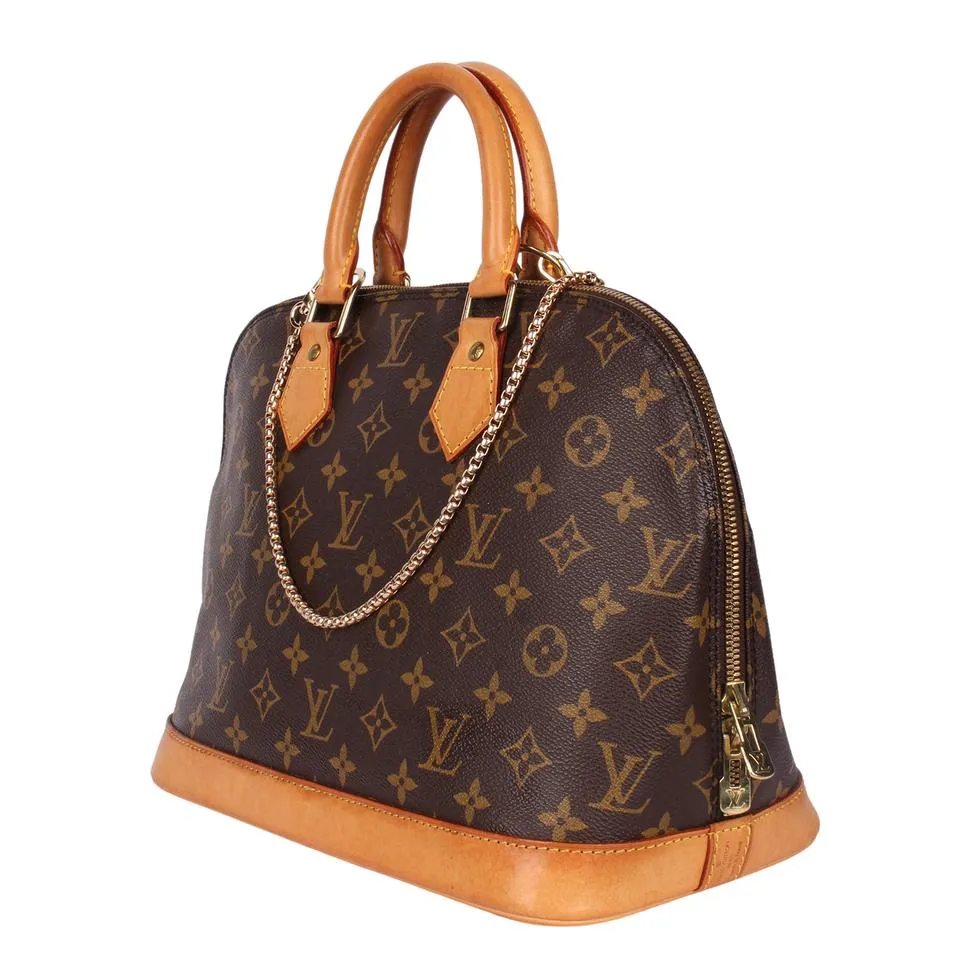 Alma Monogram Canvas Leather Satchel ( )