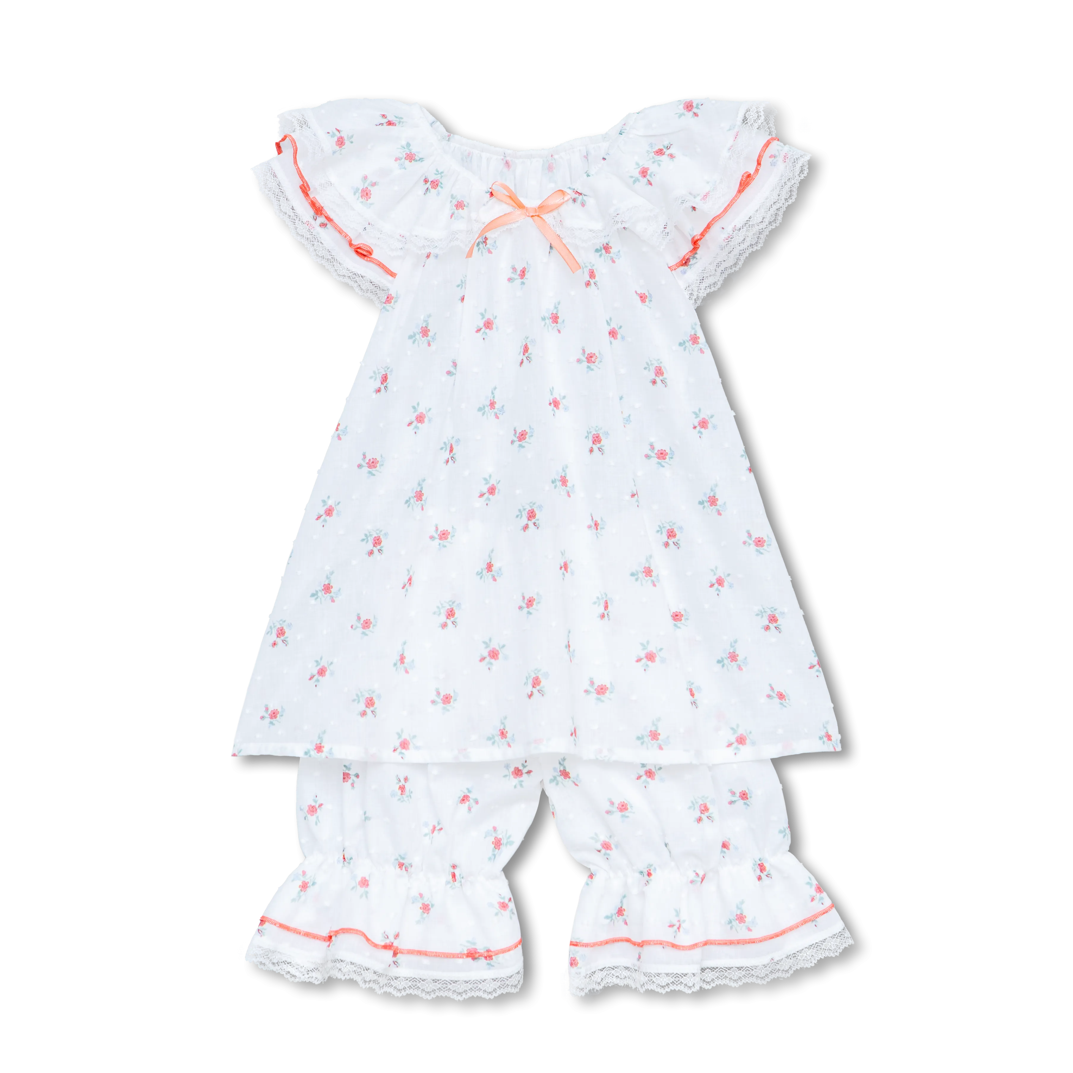 AMELIA - GIRLS COTTON PYJAMA PINK FLOWERS