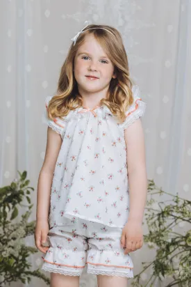 AMELIA - GIRLS COTTON PYJAMA PINK FLOWERS