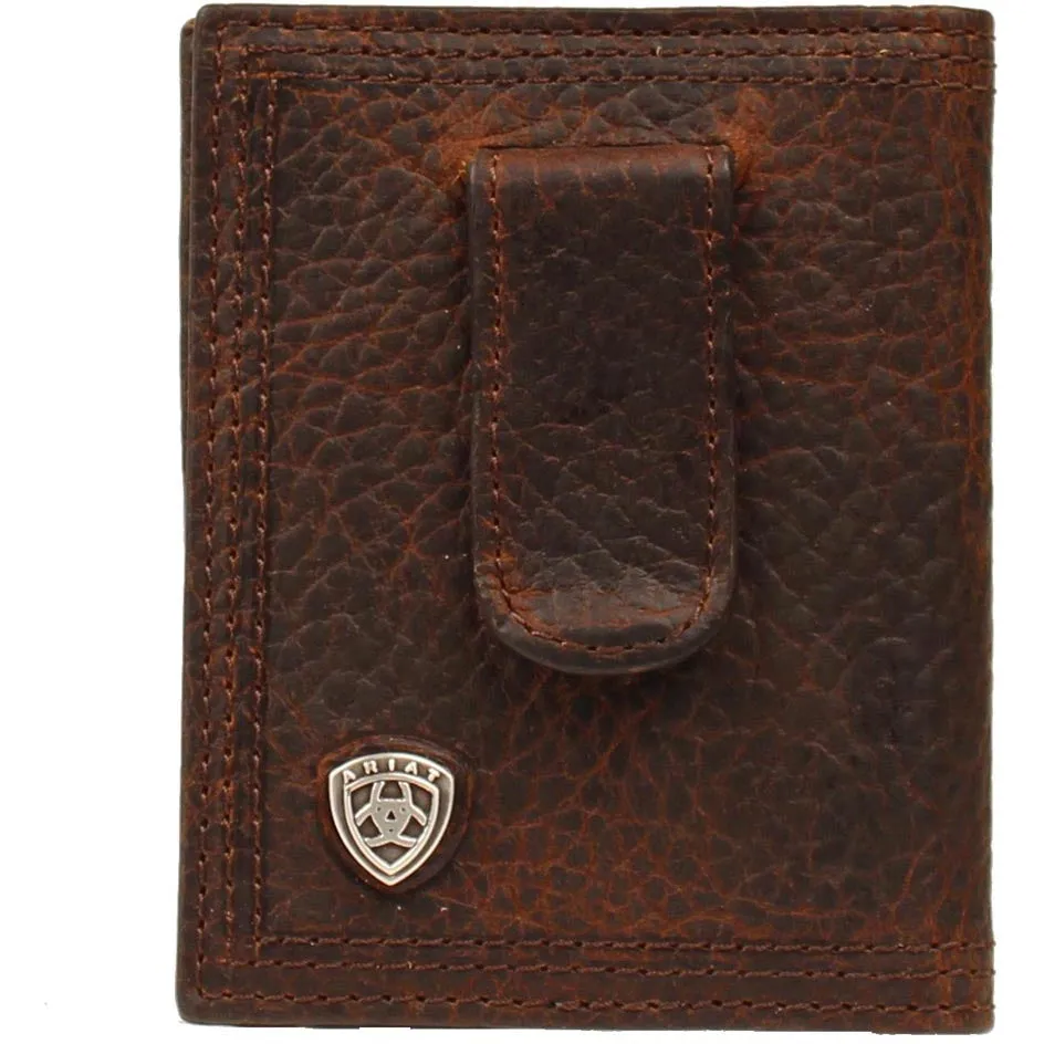 Ariat Rowdy Brown Bifold Money Clip Wallet