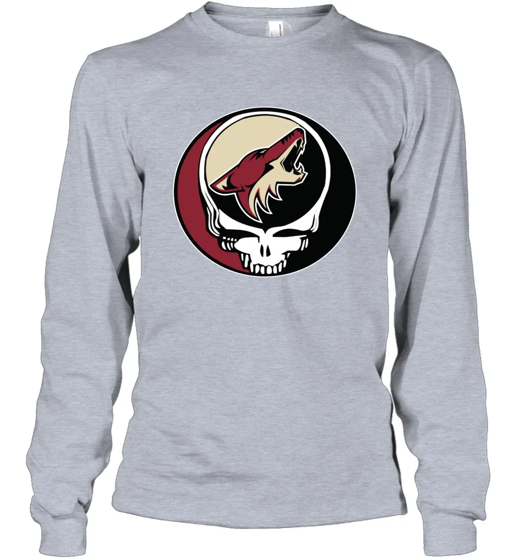 Arizona Coyotes Grateful Dead Steal Your Face Hockey NHL Adult Long Sleeve T-Shirt