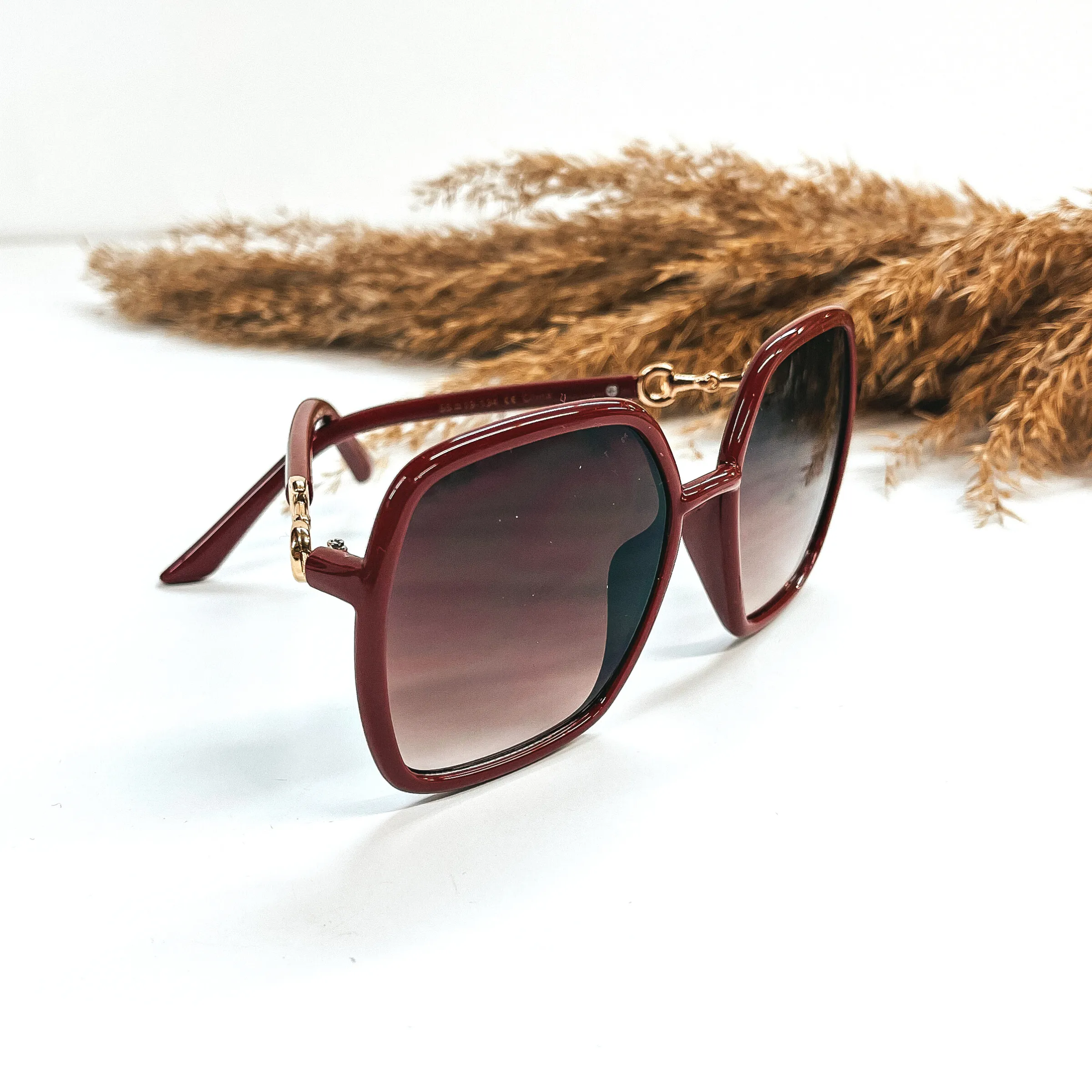 Around We Go Big Square Sunglasses with Gold Tone Details in Various Colors