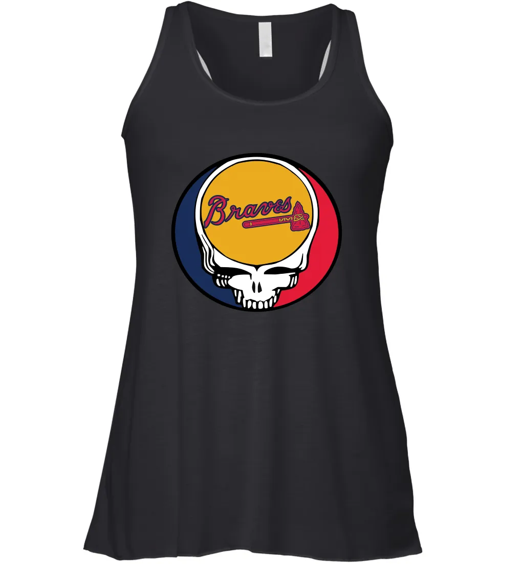 Atlanta Braves Grateful Dead Steal Your Face Baseball Womens Racerback Tank Top