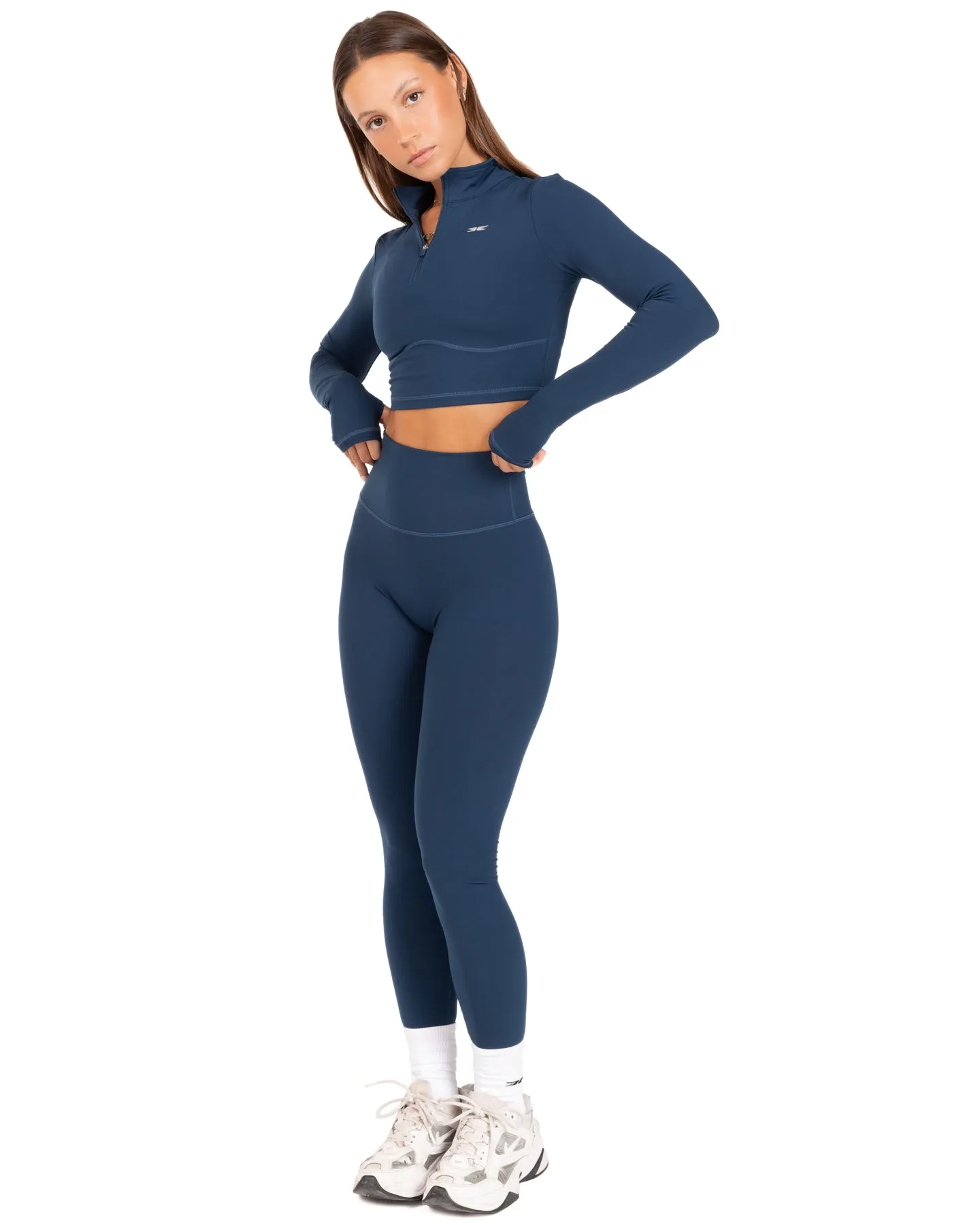 Auraluxe Crop Long Sleeve - Navy