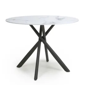 Avesta White Top Round Modern Dining Table