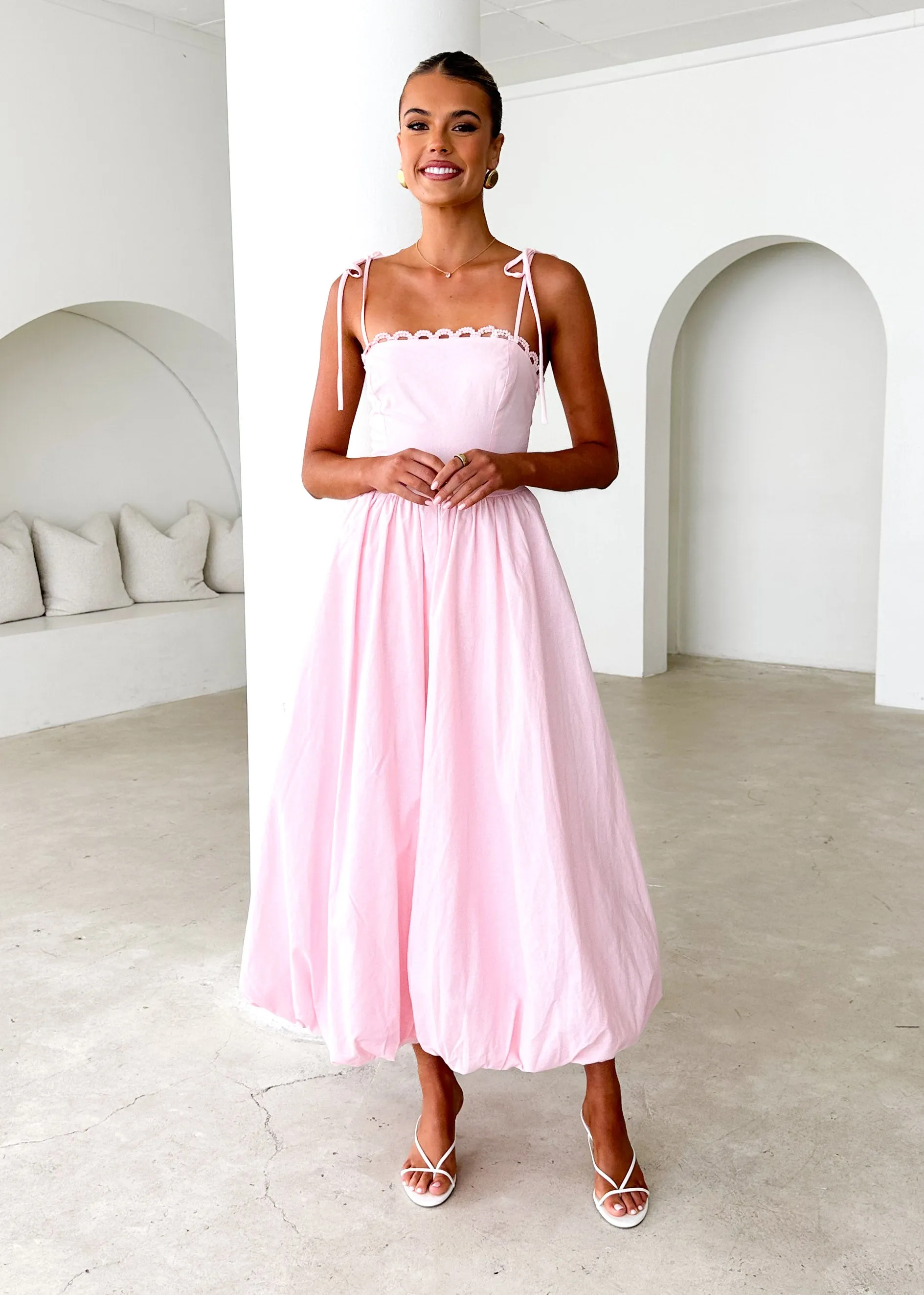 Bec Bubble Midi Dress - Blush