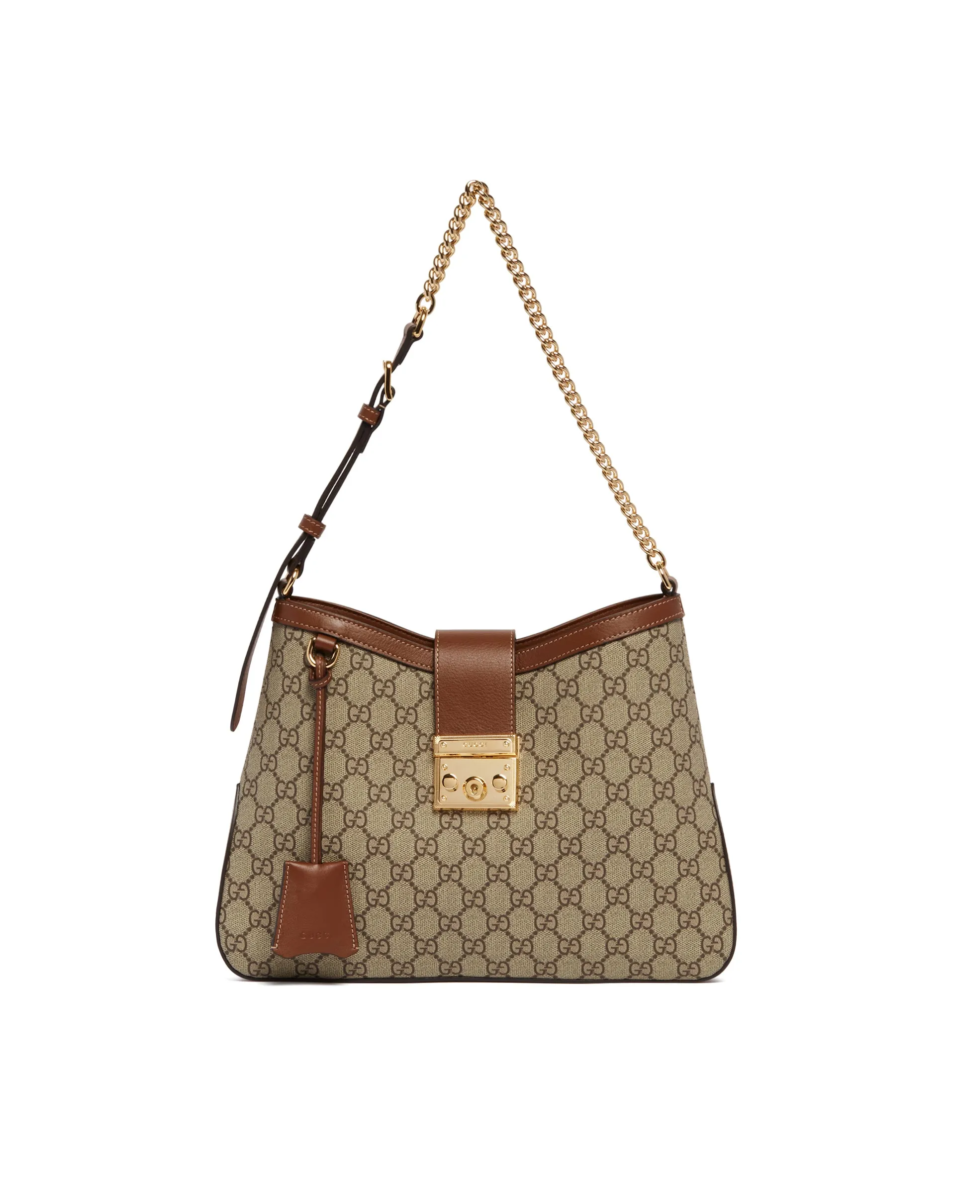 Beige Padlock GG Medium Bag