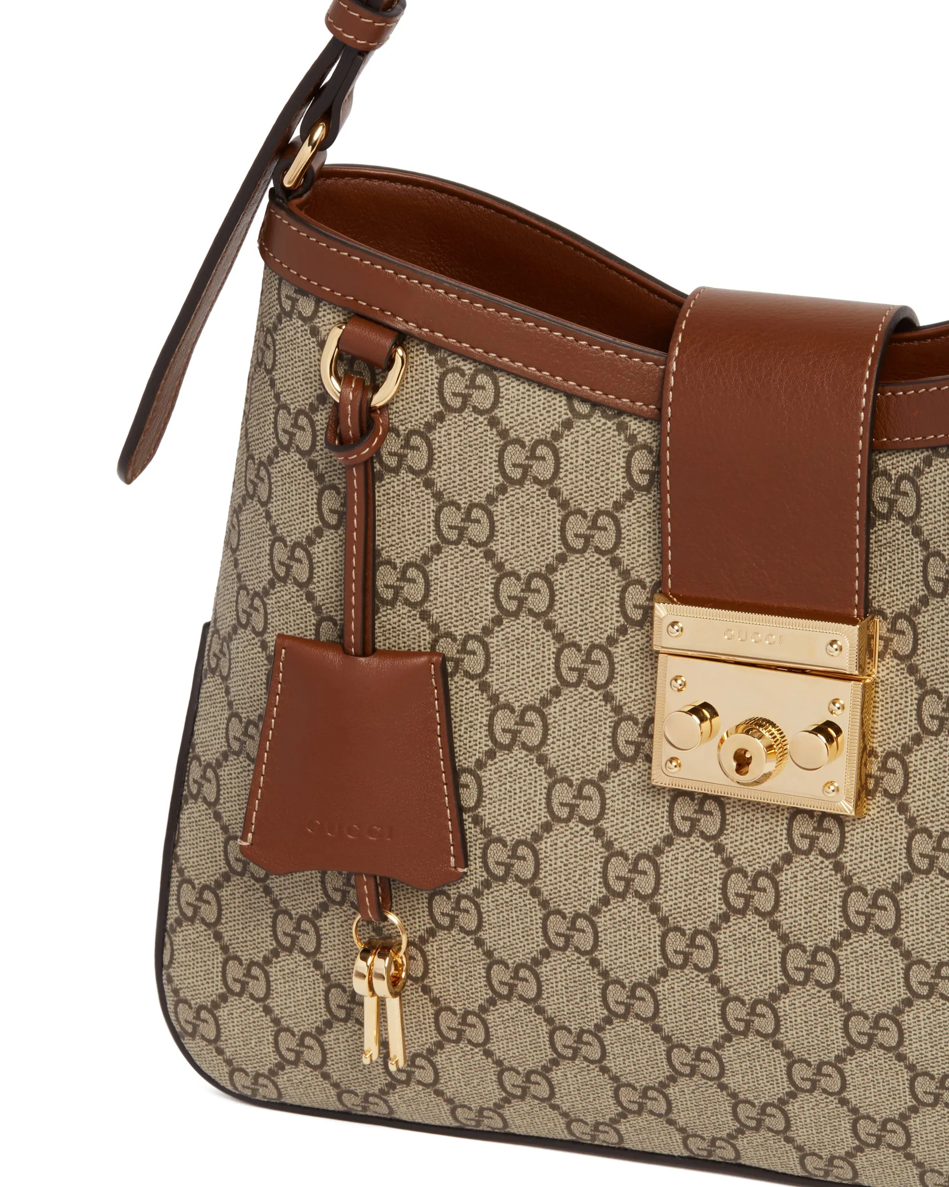 Beige Padlock GG Medium Bag