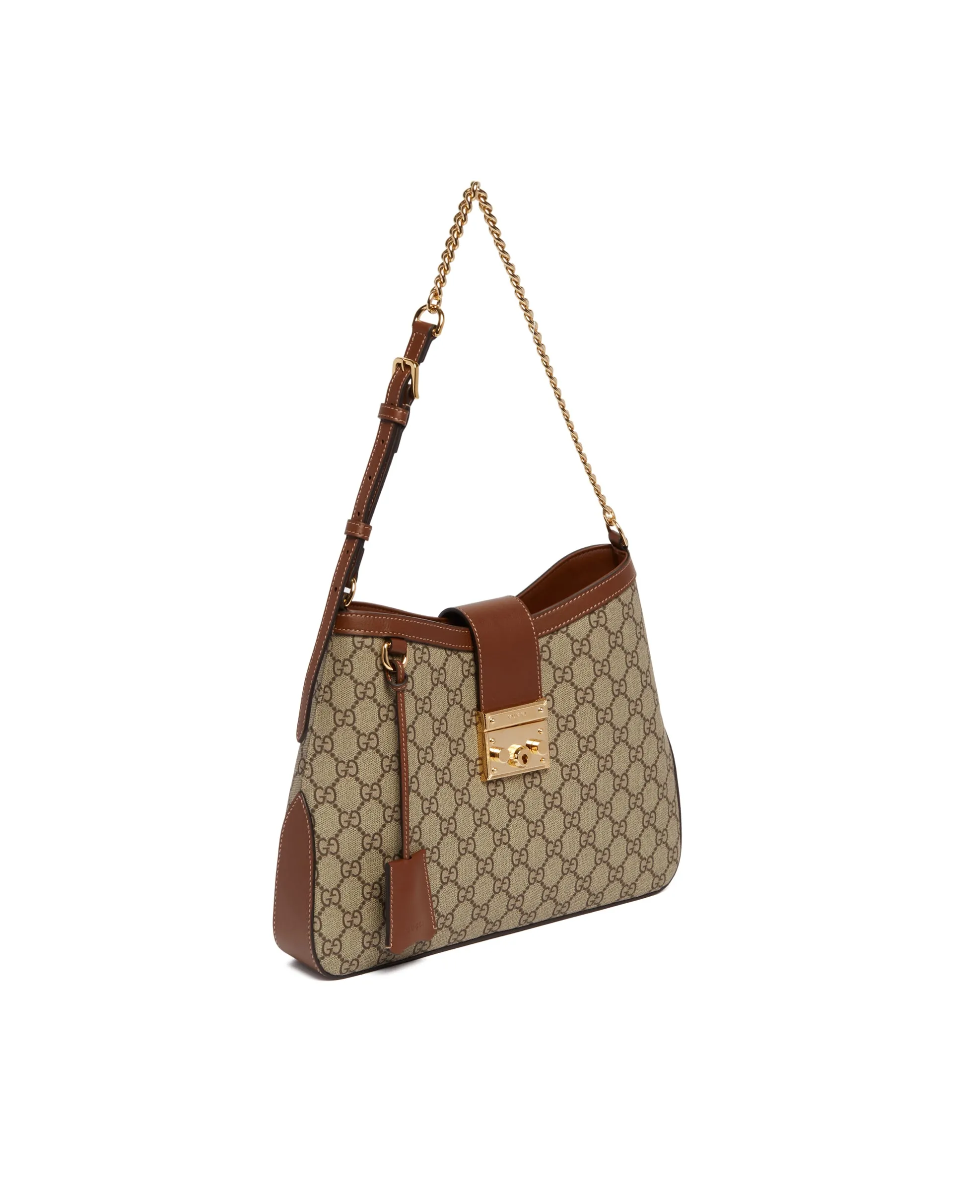 Beige Padlock GG Medium Bag