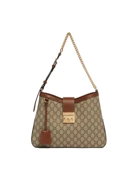 Beige Padlock GG Medium Bag