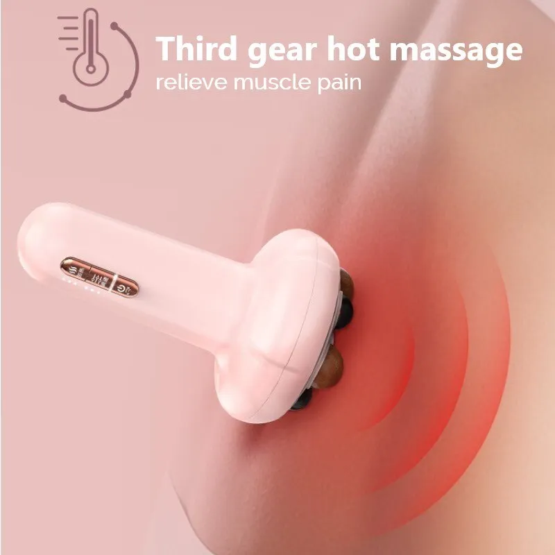 Bian Stone Belly Massager Red Light Therapy Body Stomach Slimming Anti Cellulite Machine Head Stomach Hot Massager Health Care