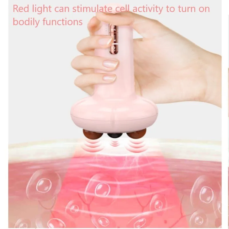 Bian Stone Belly Massager Red Light Therapy Body Stomach Slimming Anti Cellulite Machine Head Stomach Hot Massager Health Care