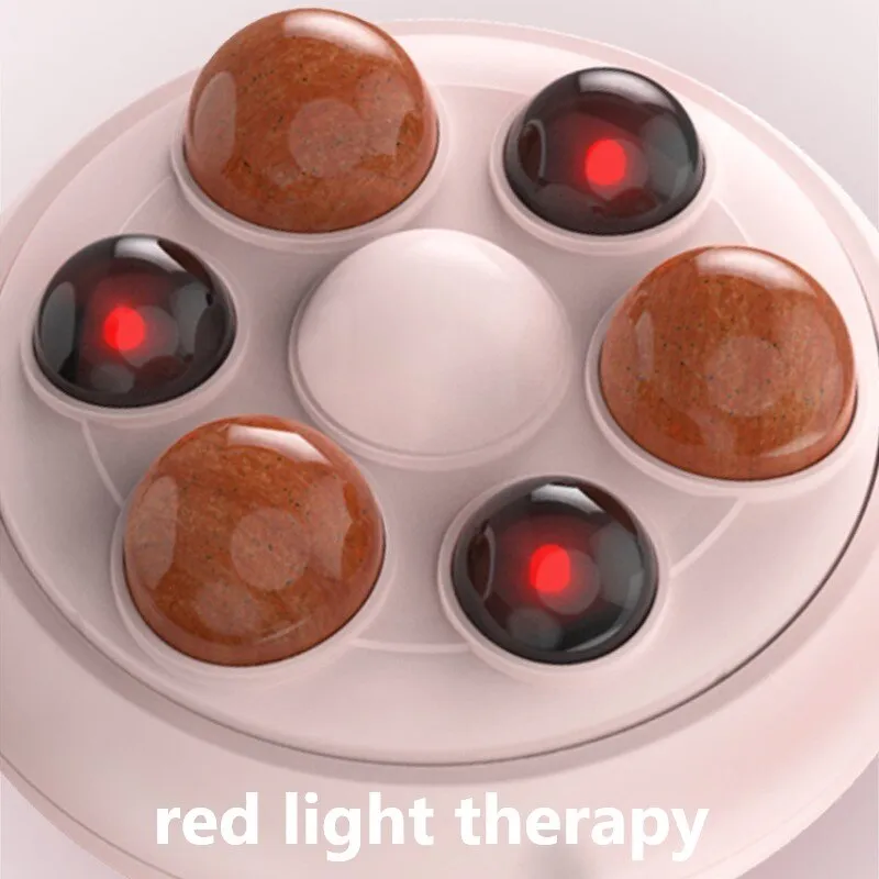 Bian Stone Belly Massager Red Light Therapy Body Stomach Slimming Anti Cellulite Machine Head Stomach Hot Massager Health Care