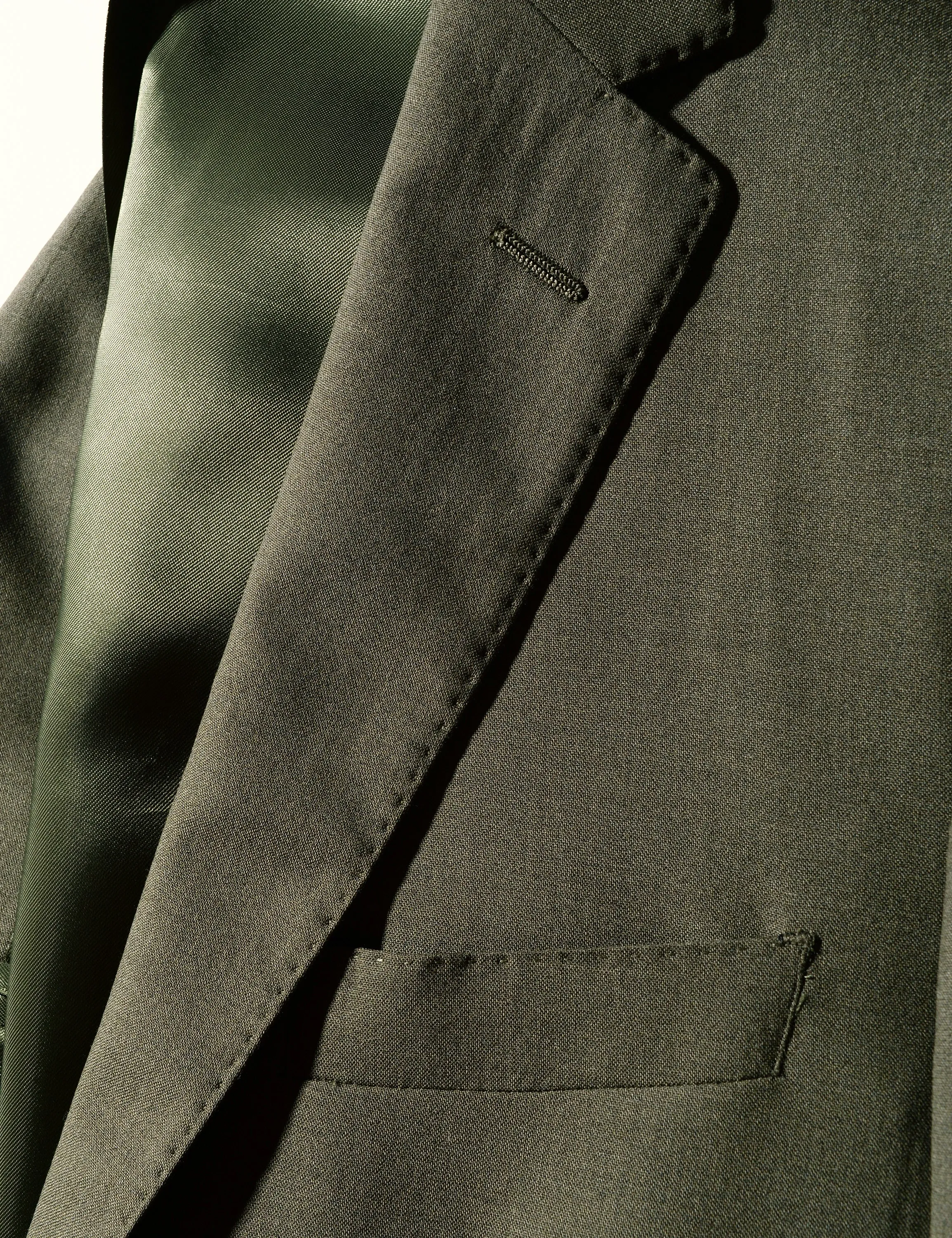 BKT50 Tailored Jacket in 14.5 Micron Mouliné - Agave Green