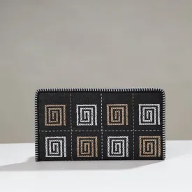 Black - Tribal Hand Embroidered Jute Passport Cover