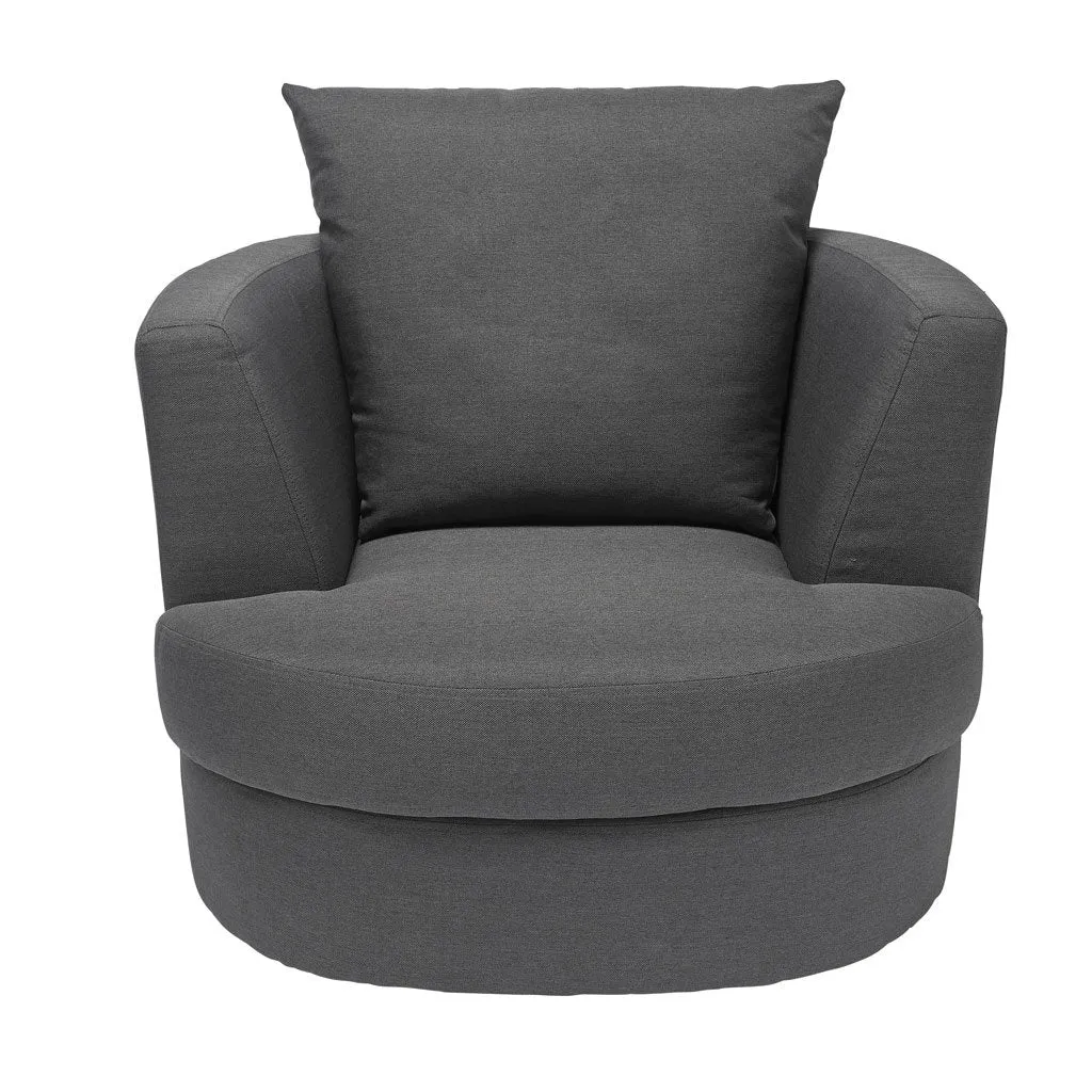 Bliss Grey Sung Swivel 1 Seater Sofa