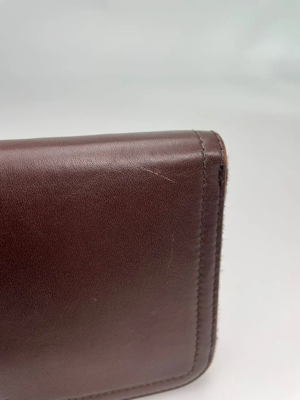 Brown Leather Zip Around Long Wallet