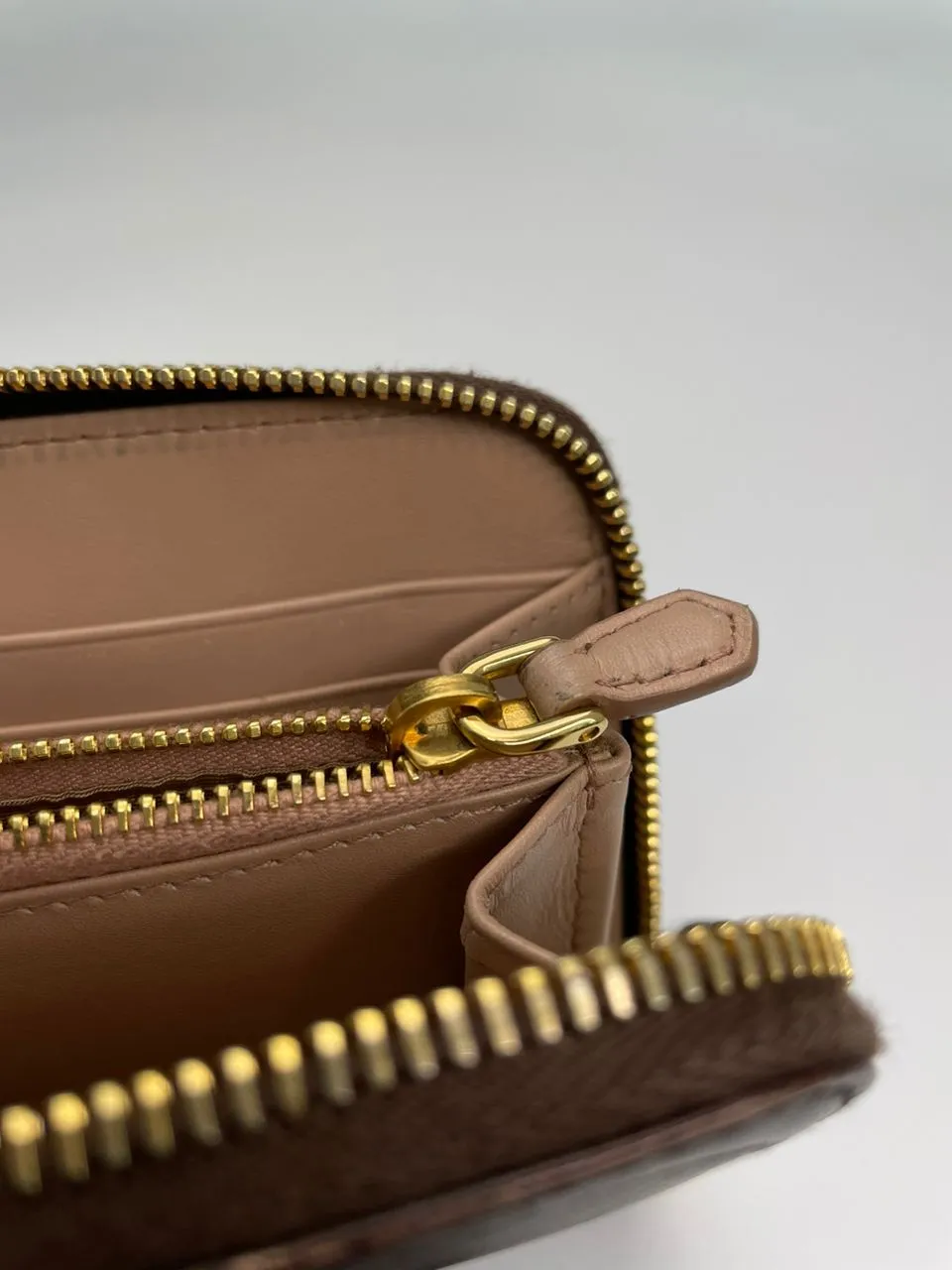 Brown Leather Zip Around Long Wallet