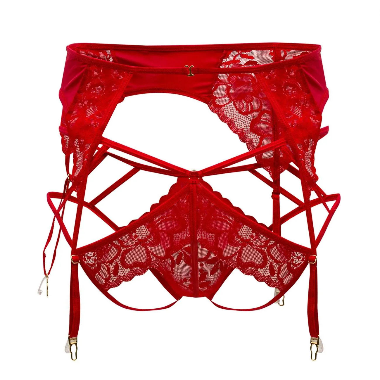 CandyMan 99550X Lace Garter-Jockstrap Outfit Color Red