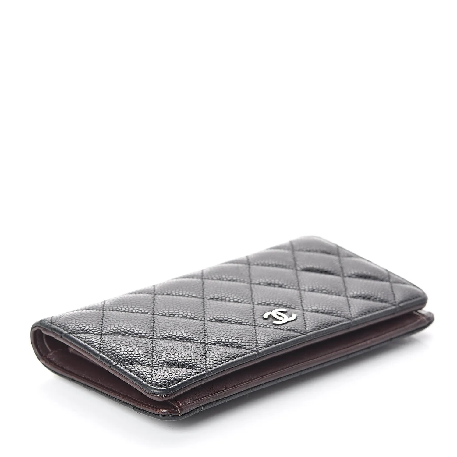 Caviar Quilted Yen Wallet Black