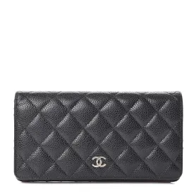 Caviar Quilted Yen Wallet Black