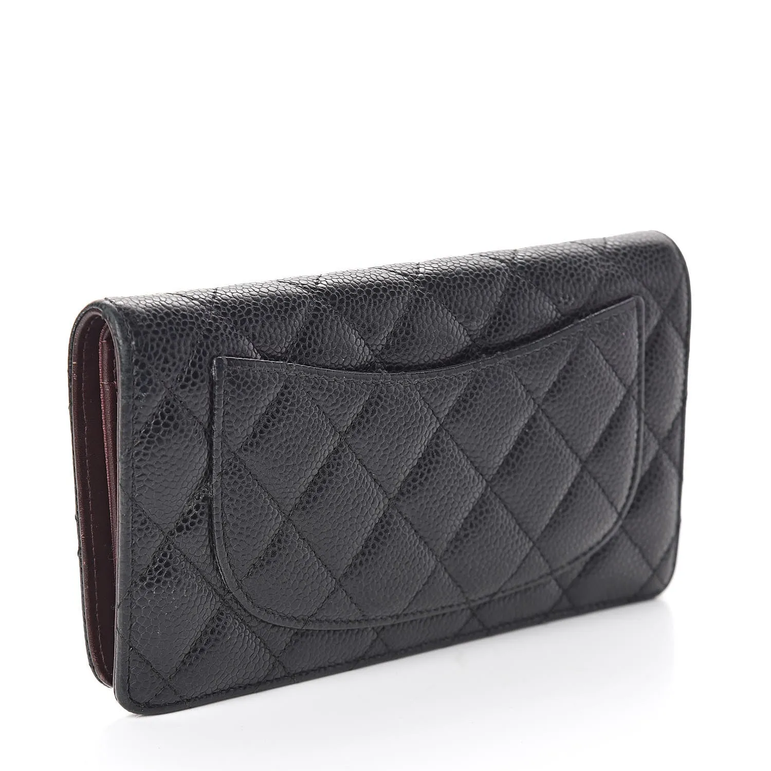 Caviar Quilted Yen Wallet Black