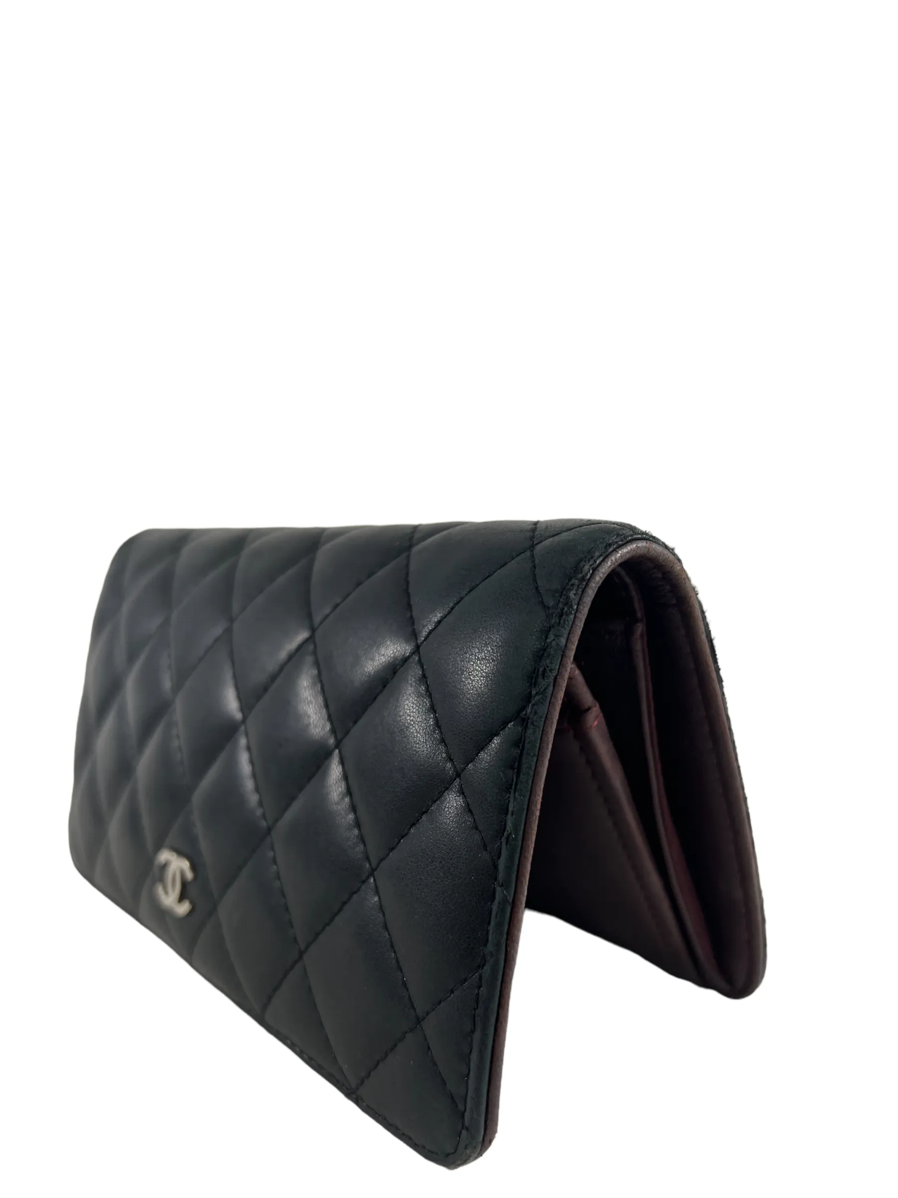 Chanel Black Lambskin Leather CC Wallet