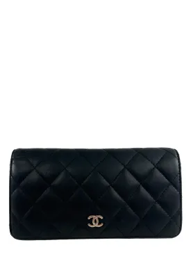 Chanel Black Lambskin Leather CC Wallet