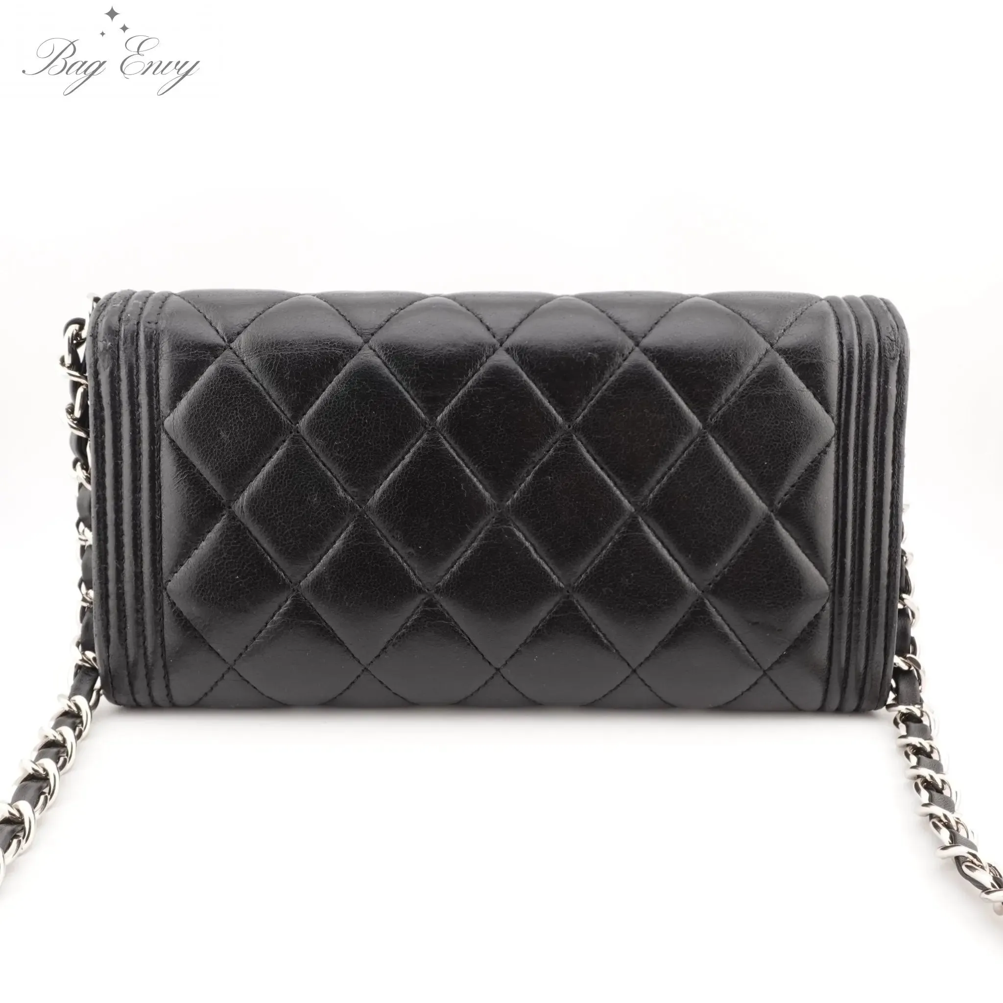 CHANEL Lambskin Boy Long Flap Wallet on Chain