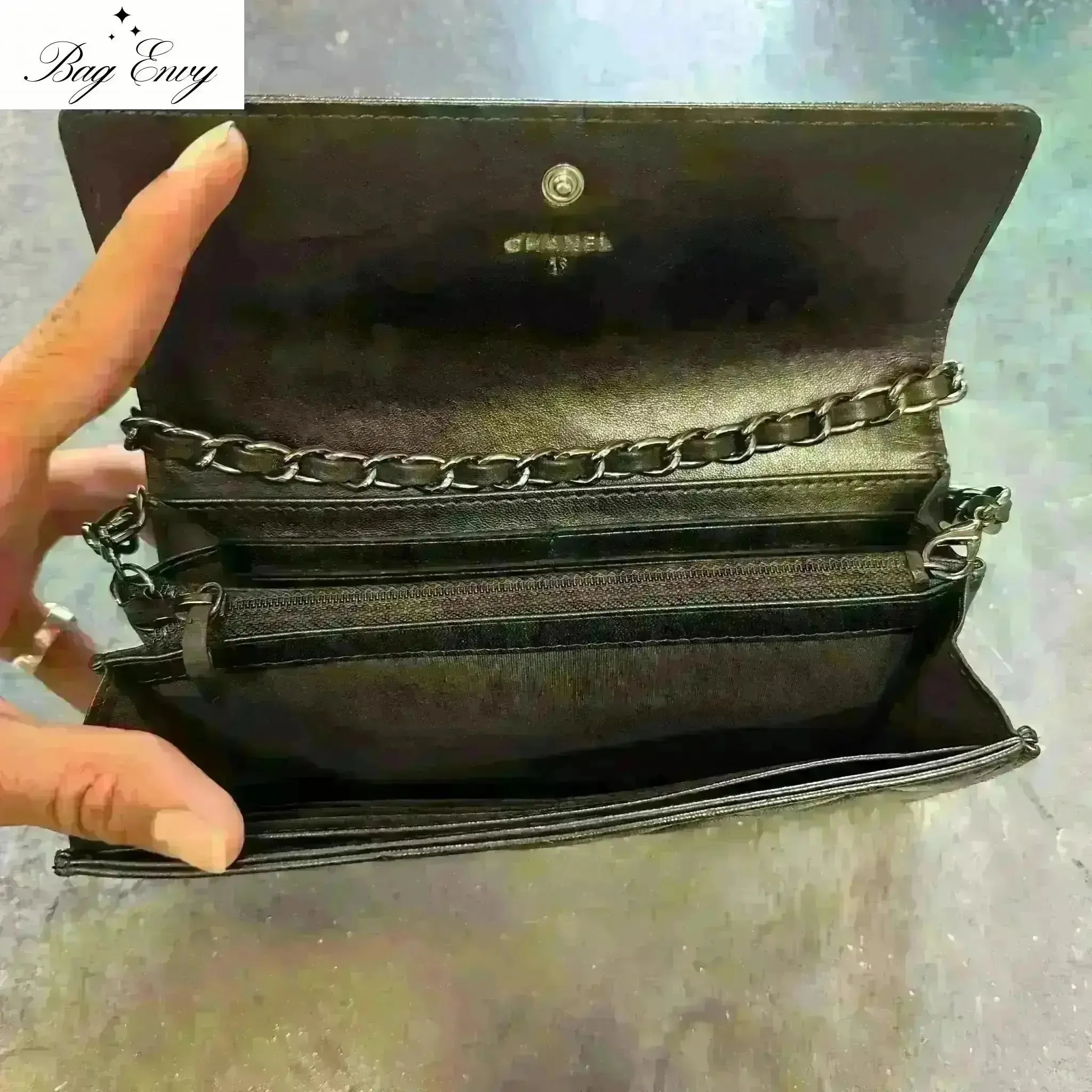 CHANEL Lambskin Boy Long Flap Wallet