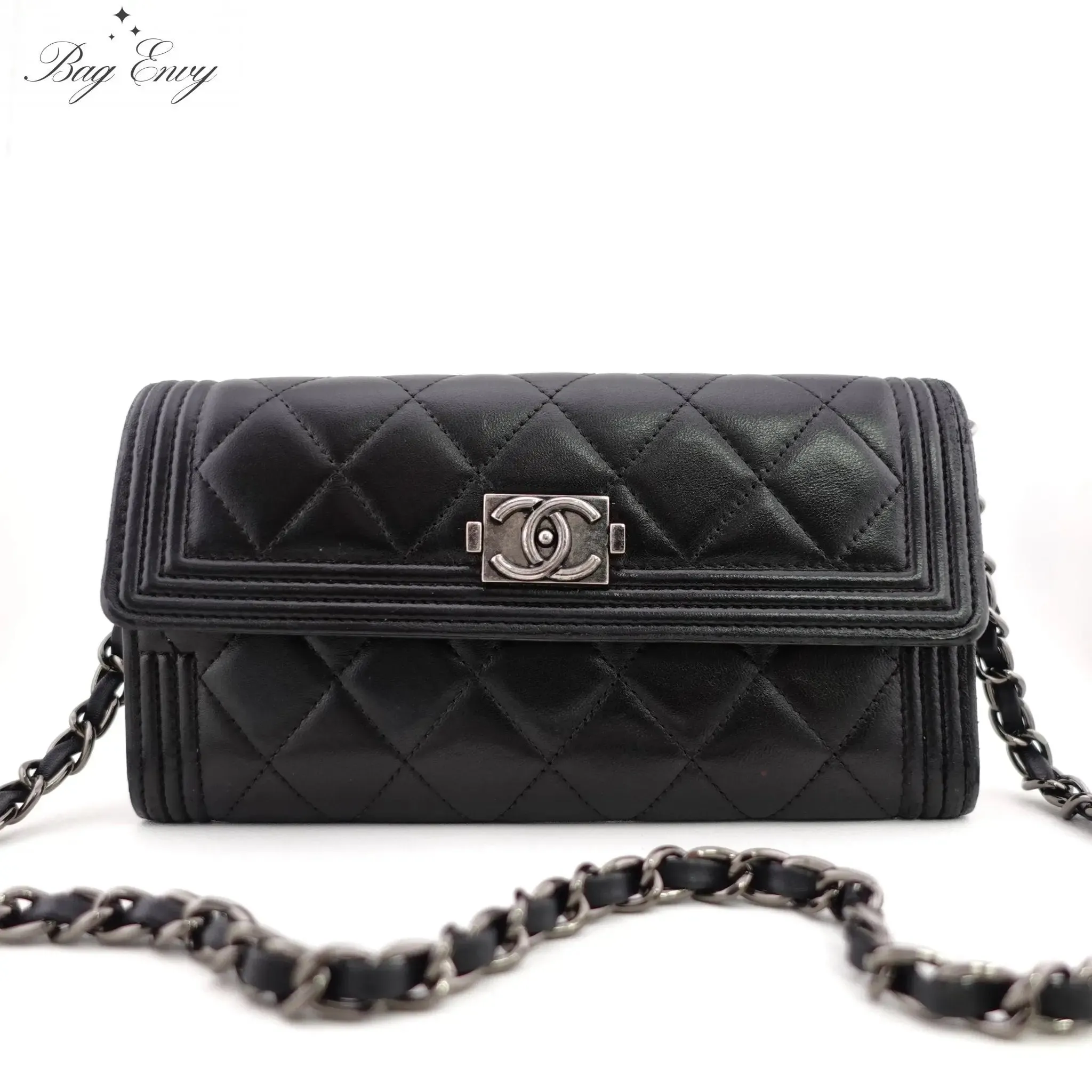 CHANEL Lambskin Boy Long Flap Wallet