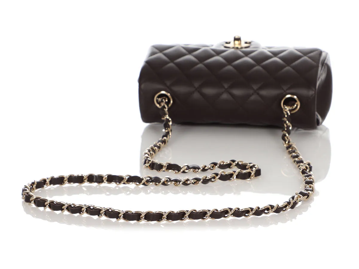 Chanel Mini Dark Brown Quilted Lambskin Classic