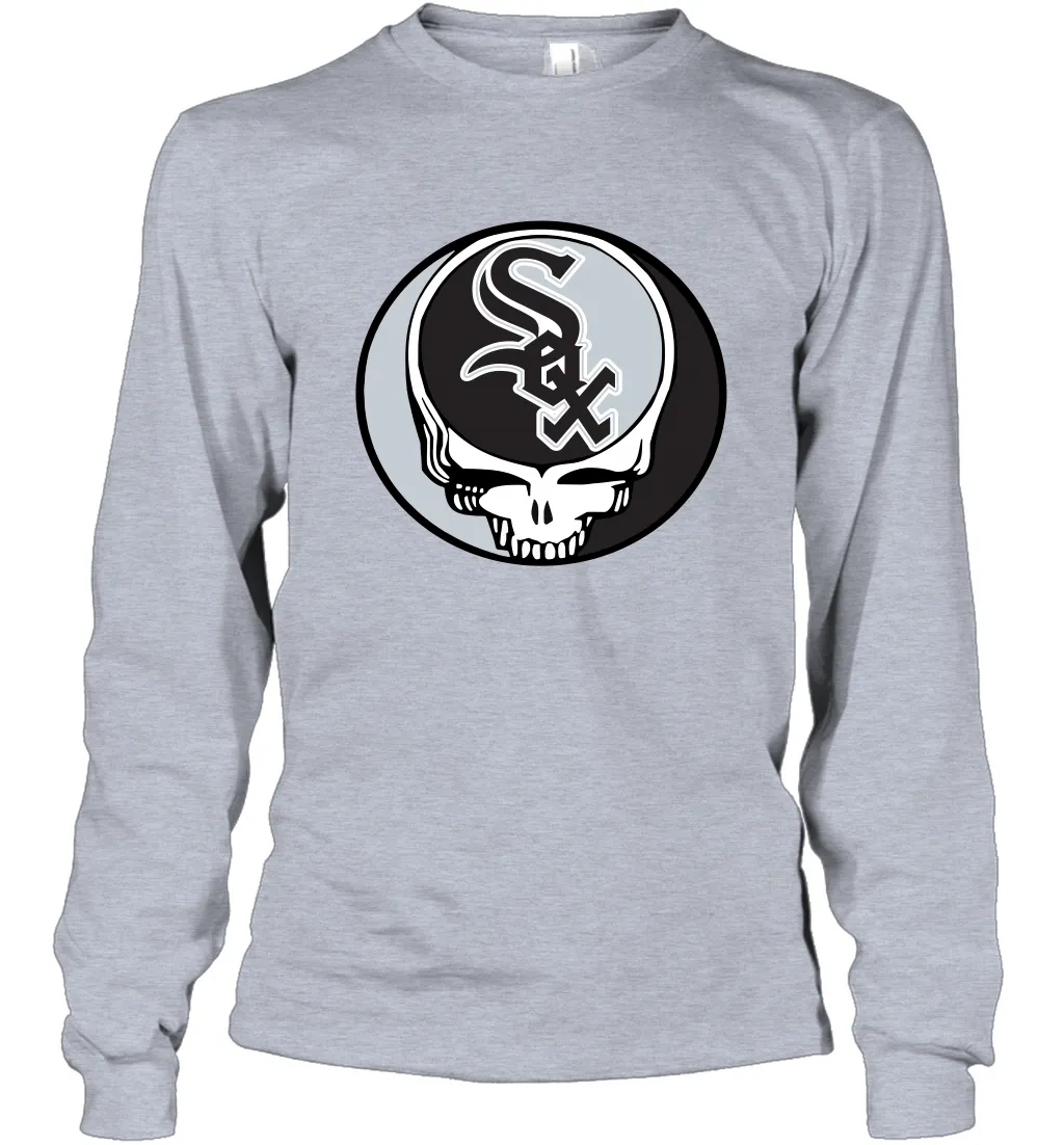 Chicago White Sox Grateful Dead Steal Your Face Baseball Adult Long Sleeve T-Shirt