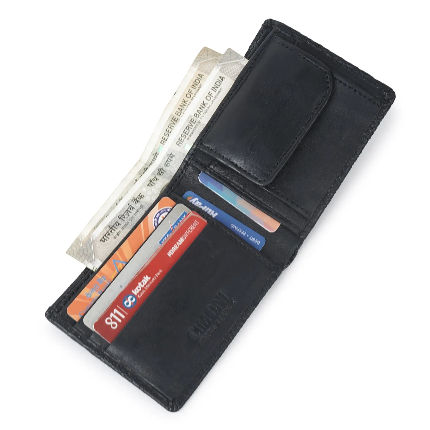 CIMONI Genuine Leather Casual Design Ultra Slim Multiple Credit Cards Slot Wallet for Men