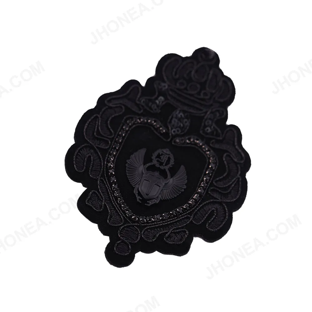 Classic Black Embroidery Patch for Mens Clothing