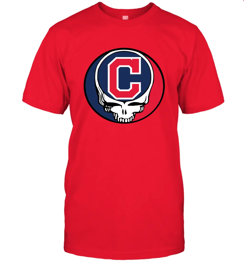 Cleveland Indians Grateful Dead Steal Your Face Baseball Mens T-Shirt