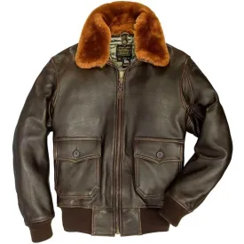 Cockpit USA Mens G-1 Antique Lambskin Leather Flight Jacket