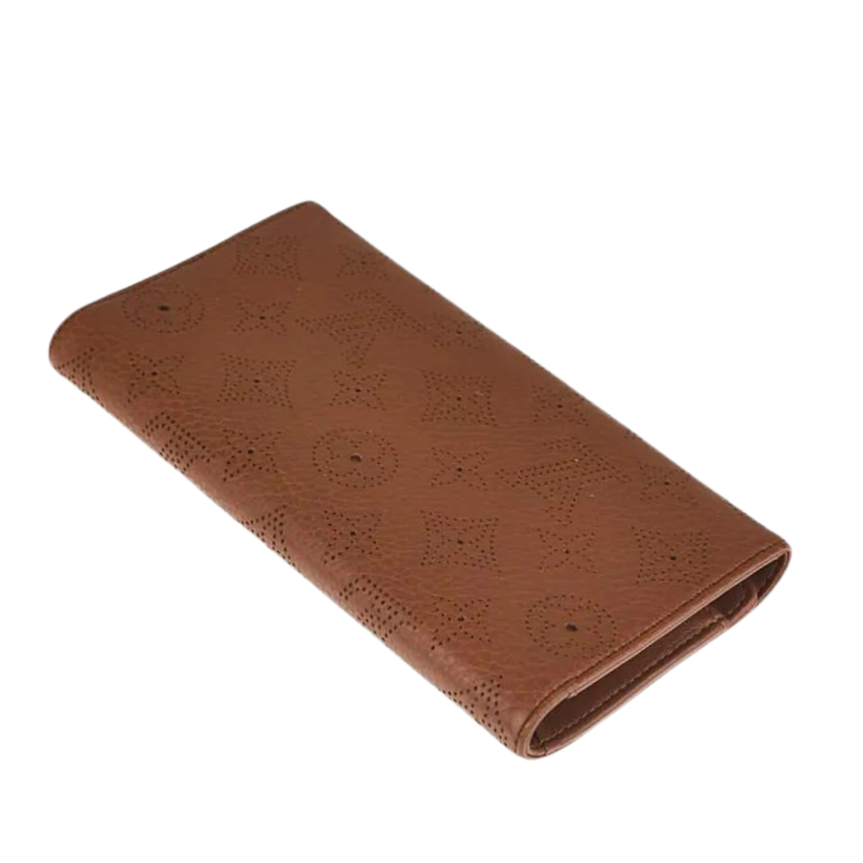 Cognac Monogram Mahina Leather Amelia Wallet