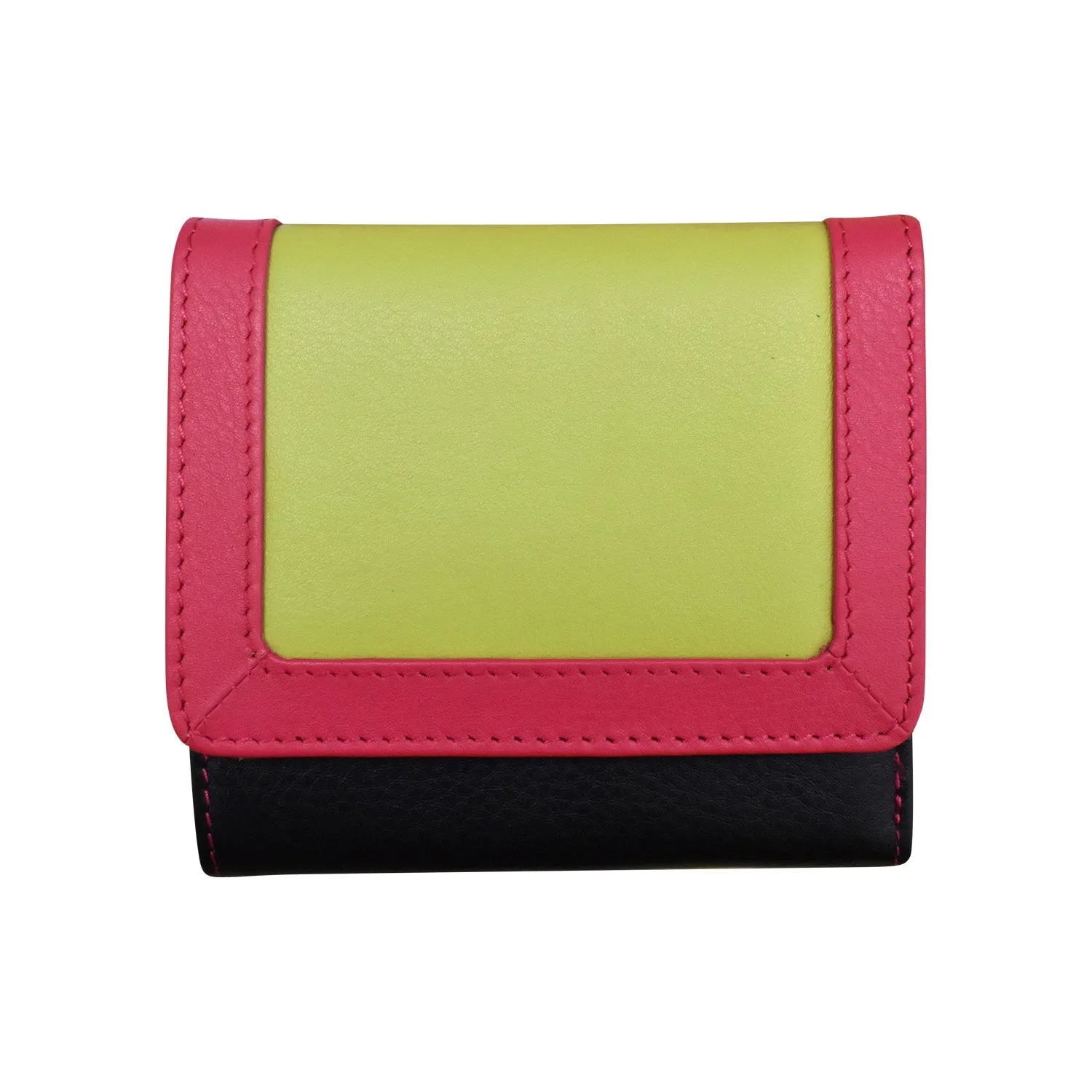 Color Block Tri-fold Mini Wallet